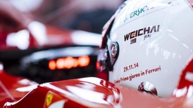 Fine 2014, la prima volta di Vettel con la Ferrari a Fiorano