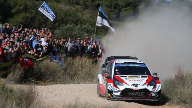 Ott Tanak e Martin Jarveoja durante il Rally di Spagna 2019. Getty