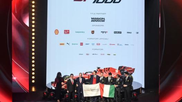 La presentazione della Ferrari SF1000 a Reggio Emilia. Afp