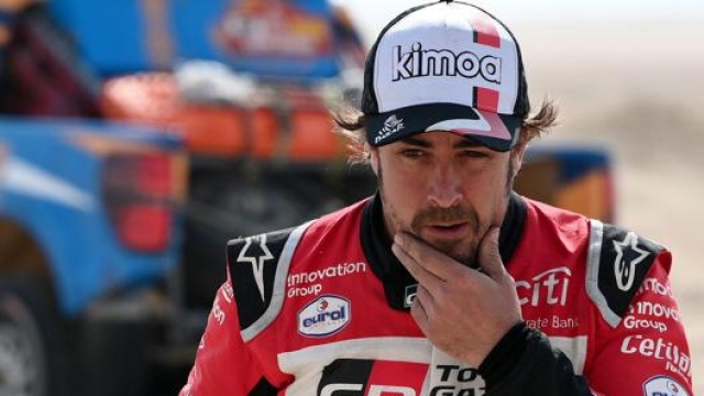 Fernando Alonso, 38 anni, a gennaio durante la sua prima Dakar disputata in Arabia Saudita: ha chiuso 13° AFP