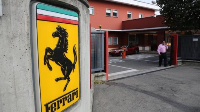 L'ingresso della sede Ferrari a Maranello. Ansa