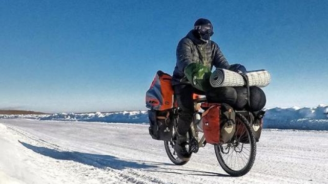 Lorenzo Barone durante il viaggio iniziato il 15 gennaio 2020 in Siberia