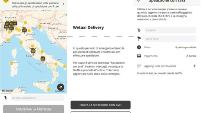 Per usare Wetaxi Delivery basta l’app Wetaxi per smartphone