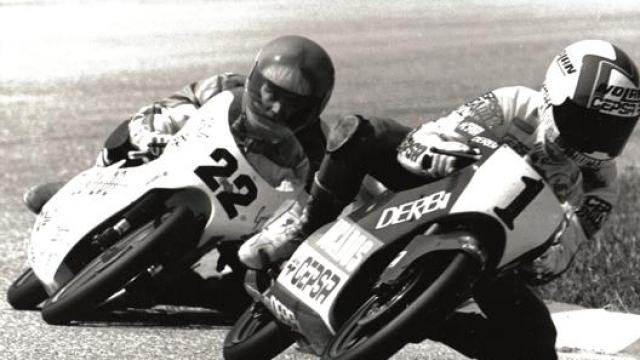 Martinez e Gnani nel GP di Misano del 1989