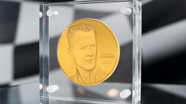 la moneta d'oro da 1 kg raffigurante Michael Schumacher