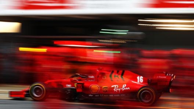 La Ferrari “vera” di Leclerc nei test di Montmelò a febbraio. Getty
