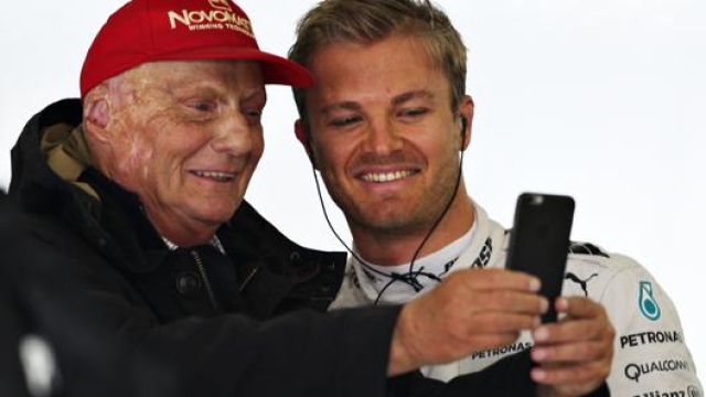 Niki Lauda e Nico Rosberg in Mercedes nel 2016. Getty