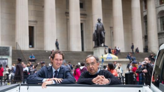 Sergio Marchionne e John Elkann a Wall Street