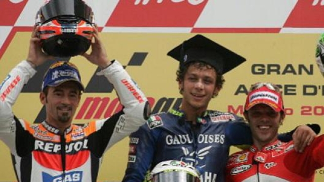 L’era di Valentino in MotoGP con Biaggi, Rossi e Capirossi spesso capaci di monopolizzare l’intero podio