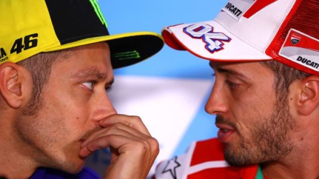 Da sinistra Valentino Rossi, 41 anni, e Andrea Dovizioso, 34. Getty Images