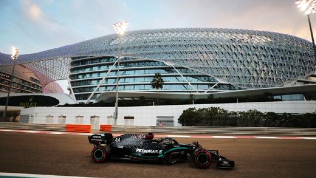 Hamilton nel GP Abu Dhabi. Getty