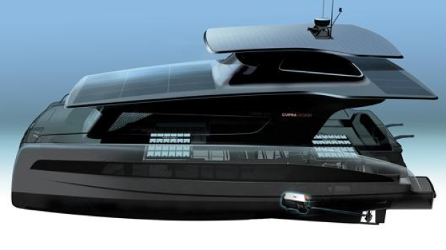Il rendering del catamarano sviluppato in collaborazione con Volkswagen e Cupra