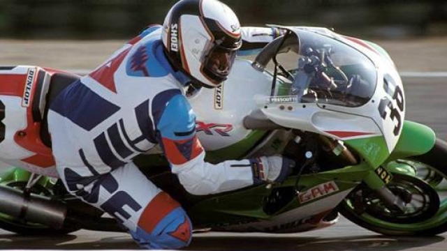 Hockenheim, 1991: Presciutti in sella alla sua Kawasaki