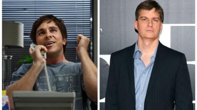 A destra Michael Burry, a sinistra Christian Bale che lo impersonato ne «La grande scommessa»