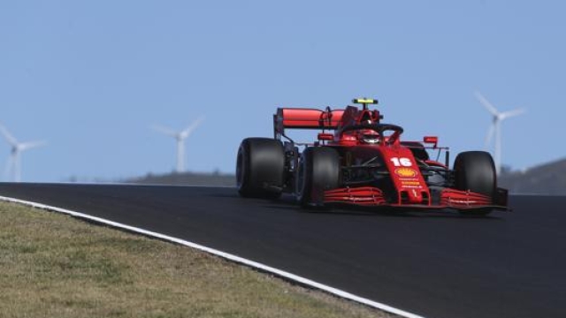 La Ferrari di Leclerc a Portimao nel 2020. Lapresse