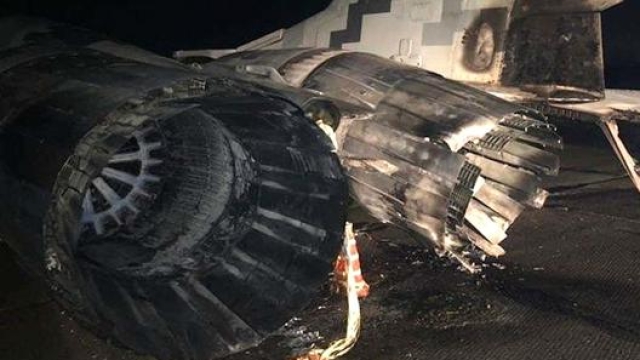 Il velivolo ha riportato ingenti danni nella parte posteriore, anche a causa del fuoco divampato dopo lo schianto