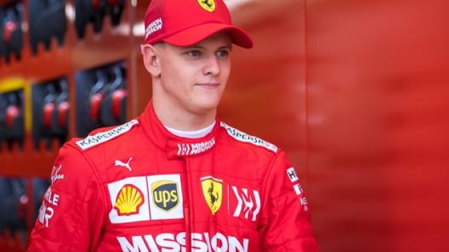 Mick Schumacher in tuta Ferrari. Afp