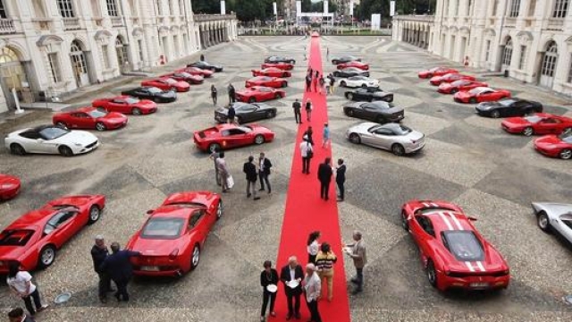 Una distesa di Ferrari di varie epoche