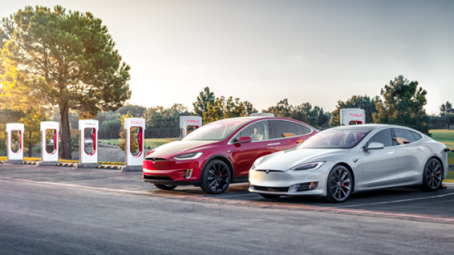 Una stazione Tesla Supercharger