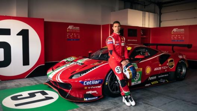 Alessandro Pier Guidi con la Ferrari 488 Gte in livrea 2021 per il Mondiale Wec