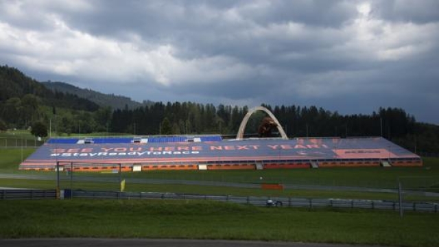 La tribuna vuota in occasione del GP dell’Austria. Getty