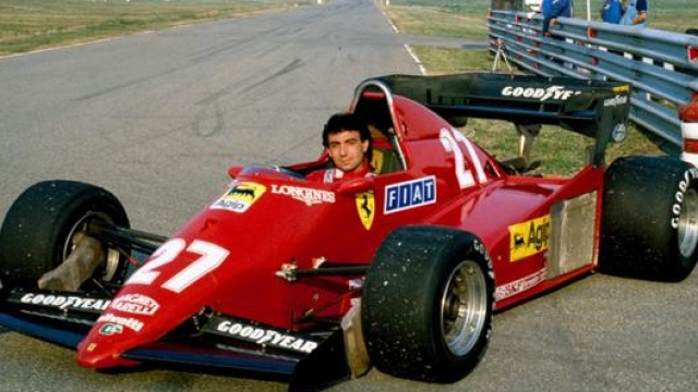 Michele Alboreto a bordo della Ferrari del 1985