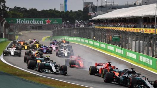 La partenza del GP del Brasile 2019 vinto da Lewis Hamilton (Mercedes)  AFP