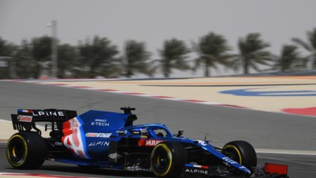 L’Alpine di Alonso nei test in Bahrain
