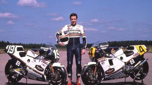 Spencer nel 1985 con le moto della doppietta