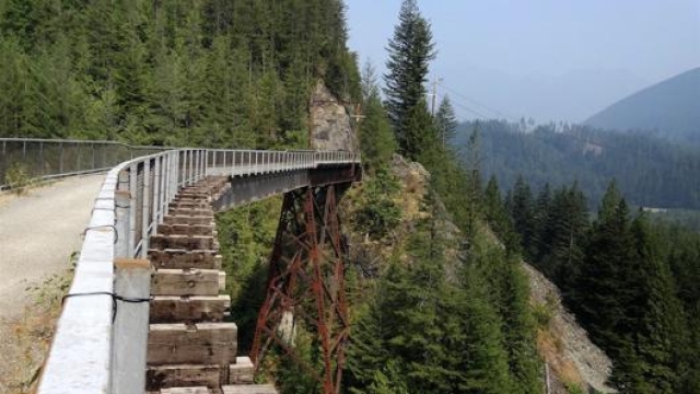 Un tratto dell’ex percorso da Paulouse al Cascade State Park, nello stato di Washington. Foto: Gary Toriello/railstotrails.org