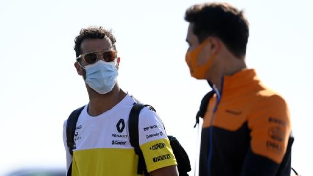 Daniel Ricciardo, 31 anni,  e Lando Norris, 21, compagni di squadra 2021 in McLaren. Getty Images
