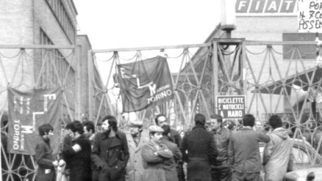 Una protesta a Mirafiori nel 1976. Ap