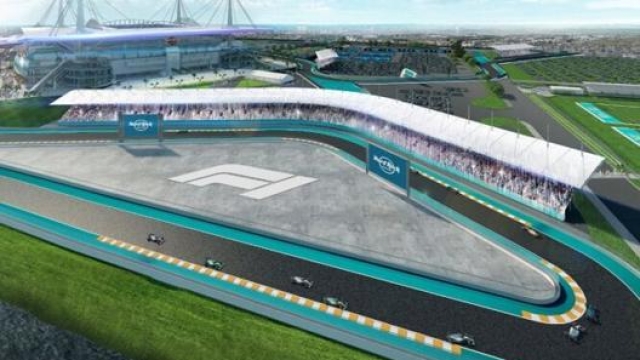 Un rendering del possibile circuito che ospiterà il GP di Miami