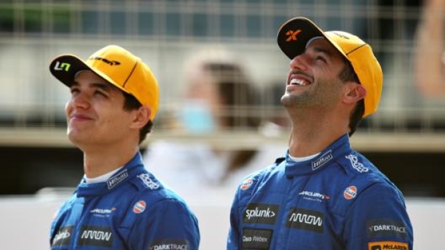 Lando Norris e Daniel Ricciardo, piloti McLaren che vestono Sparco. Getty