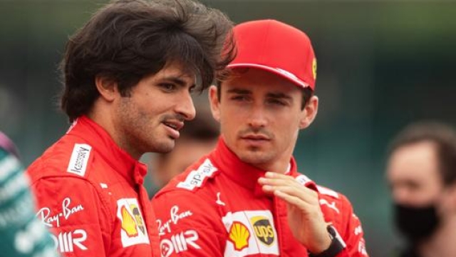 Carlos Sainz e Charles Leclerc, piloti Ferrari F1. Getty