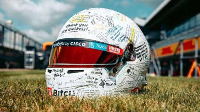Il casco che verrà utilizzato da Lando Norris nel GP di Silverstone