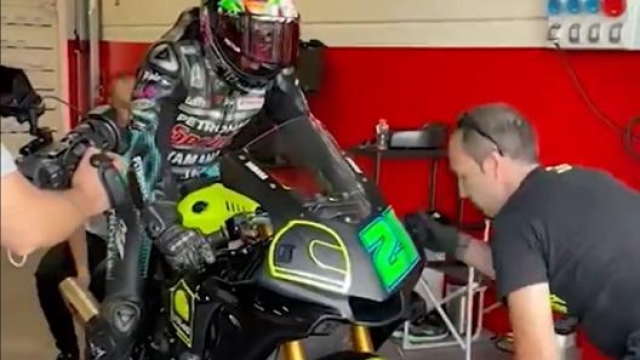 Franco Morbidelli in pista  a Misano per la prima volta dopo l’operazione al finocchio del 25 giugno: in sella alla Yamaha R1