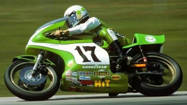 Yvon Duhamel sulla Kawasaki numero 17 con cui corse in america
