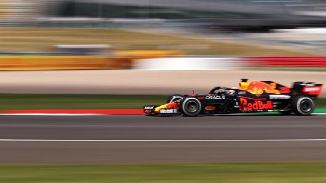 Max Verstappen in azione a Silverstone. Getty
