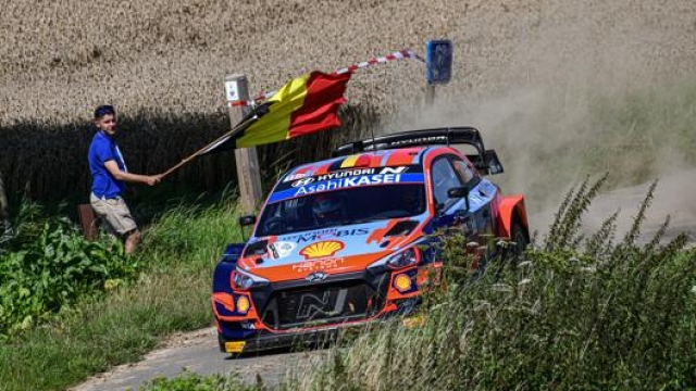 Thierry Neuville in azione al Rally Ypres. Getty