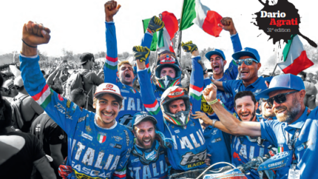 La quarta di copertina con la vittoria dell'Italia alla Sei giorni dell'oltrepò Pavese-Alessandrino