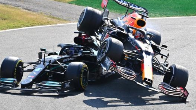 L’incidente Verstappen-Hamilton a Monza. Getty