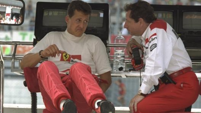 Michael Schumacher e Todt nel 1997. Getty