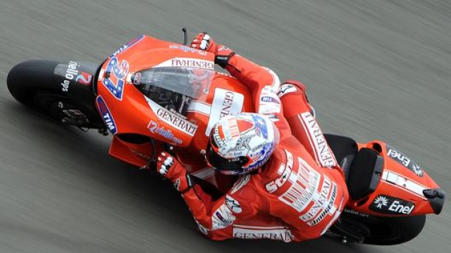 Stoner in MotoGP con la Ducati. Afp