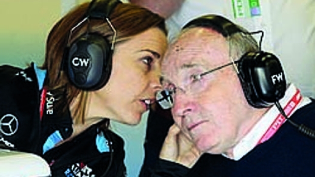 Claire e Frank Williams a Silverstone nel 2019. Getty