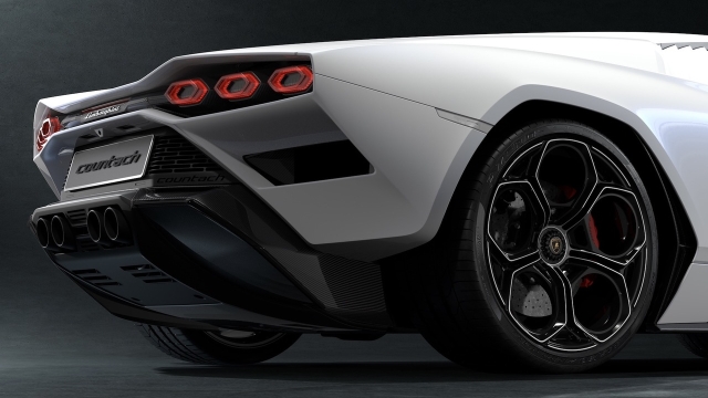 Lamborghini Countach Lpi 800-4 monta pneumatici Pirelli P Zero: al posteriore i cerchi misurano 21, all’anteriore 20