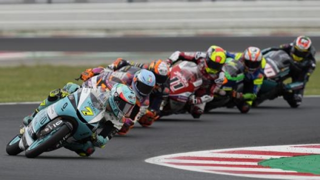 Un momento della gara di Moto3 a Misano il 19 settembre 2021. Lapresse