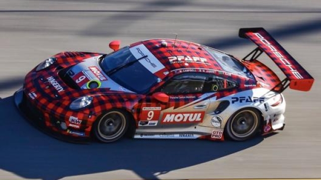 La Porsche 911 GT3R vincitrice a Daytona in classe Gtd Pro