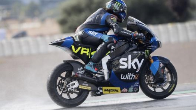 Celestino Vietti  in sella alla Kalex del team Sky Racing Team VR46 nel 2021