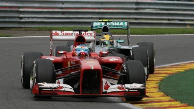 Fernando Alonso in azione ai tempi della Ferrari